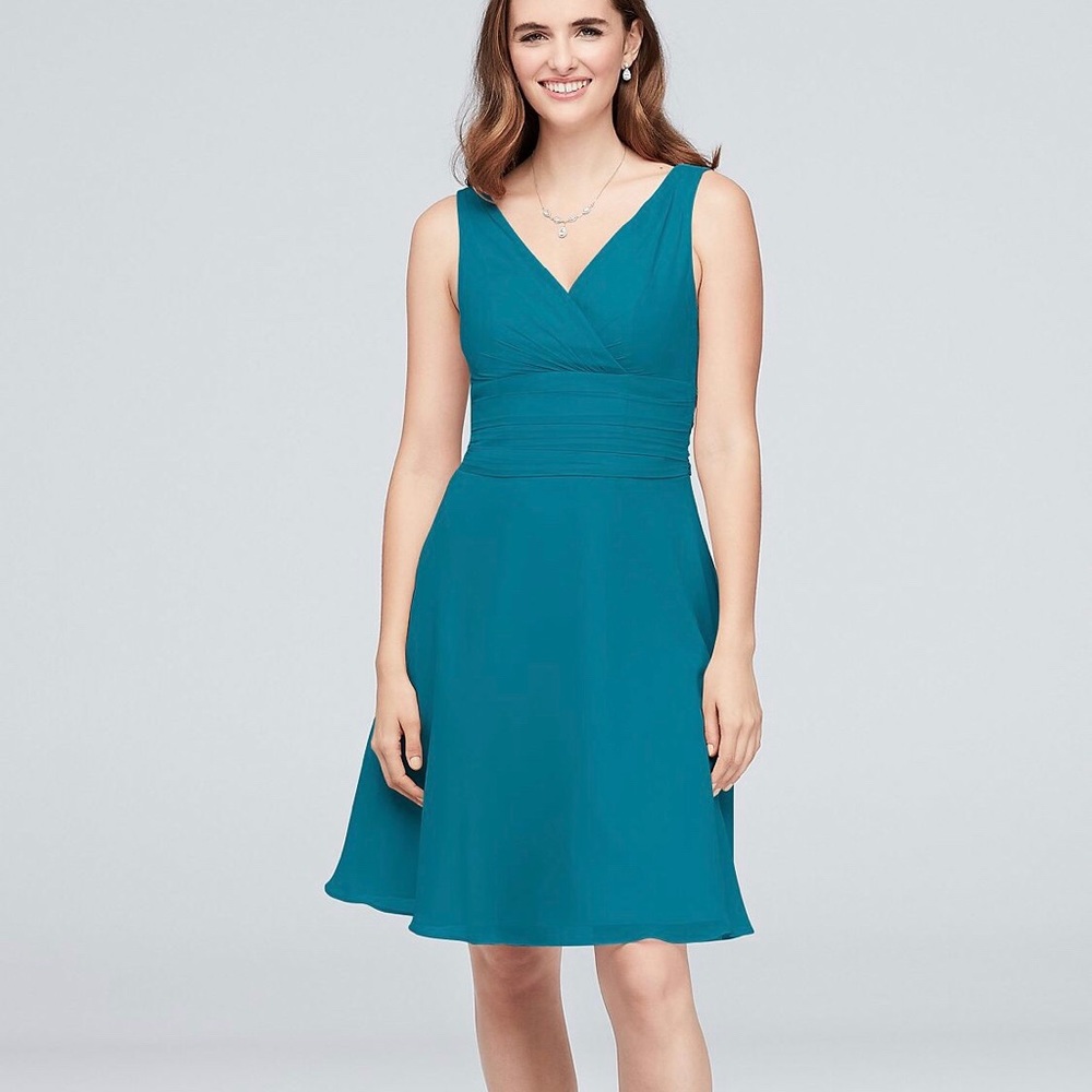 David’s Bridal Surplice Tank Chiffon Oasis Dress